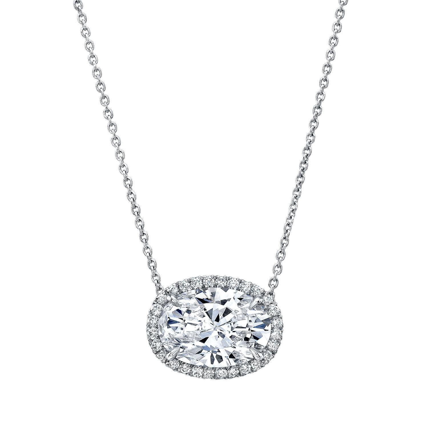 Oval Diamond Necklace Diamond Designs